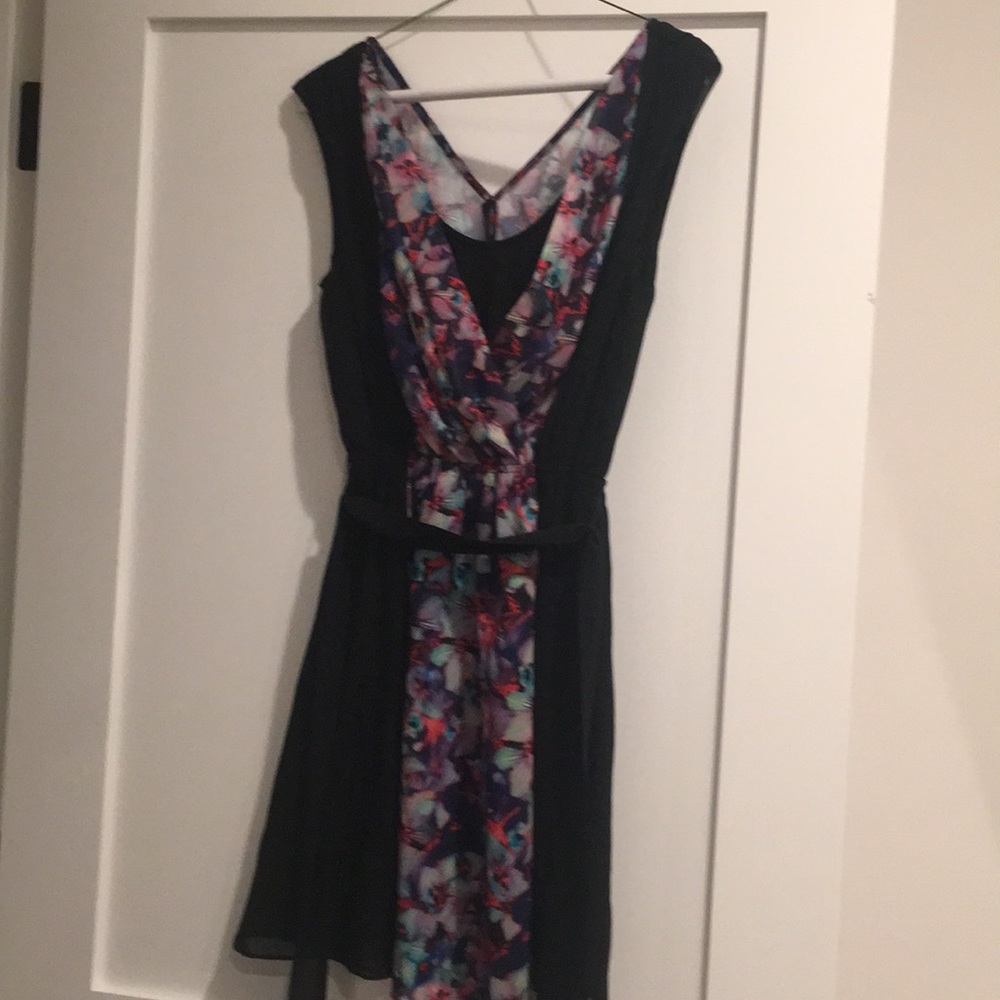 Express soft floral dress with sash